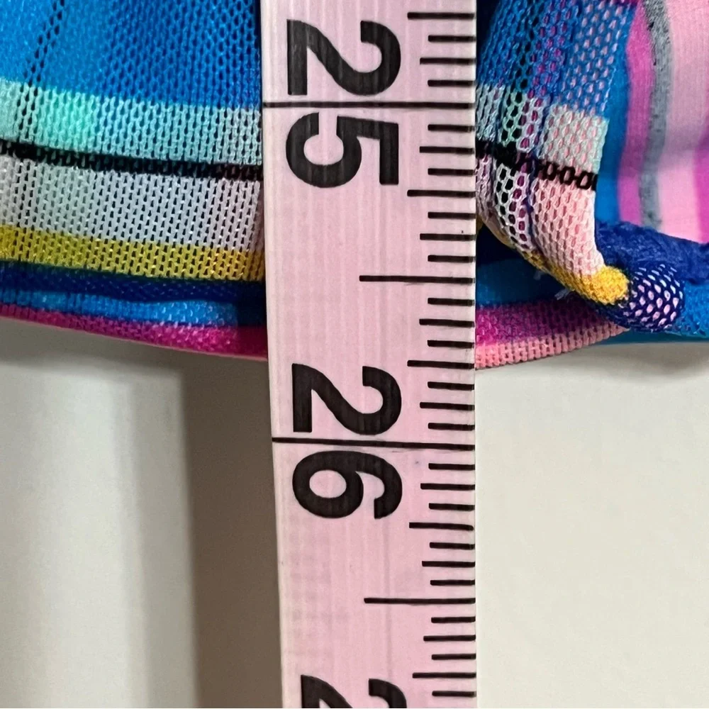 NWT Girls‎ Gossip Girl 1 Piece Swimsuit Striped With Sheer Belly Area Size 8